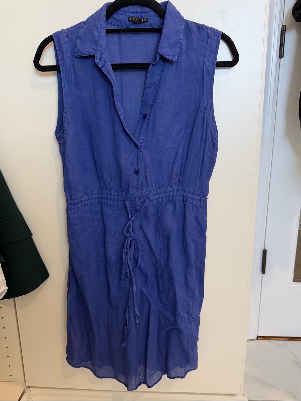 Theory Sleeveless Drawstring Coverup - Cobalt Blue
